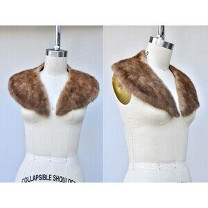 Vintage Brown Mink Fur Collar 30s 40s 50s Mink Fur for Coat Jacket